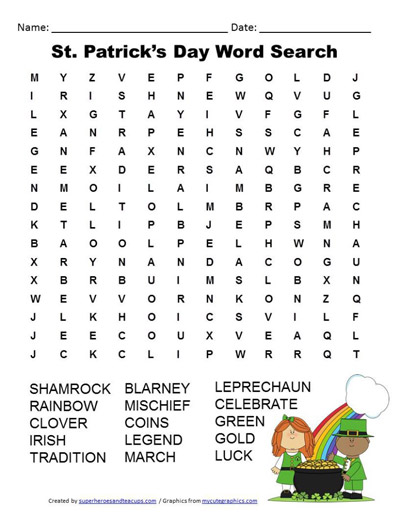 St. Patrick’s Day Word Search