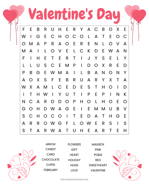Valentine’s Day Word Search
